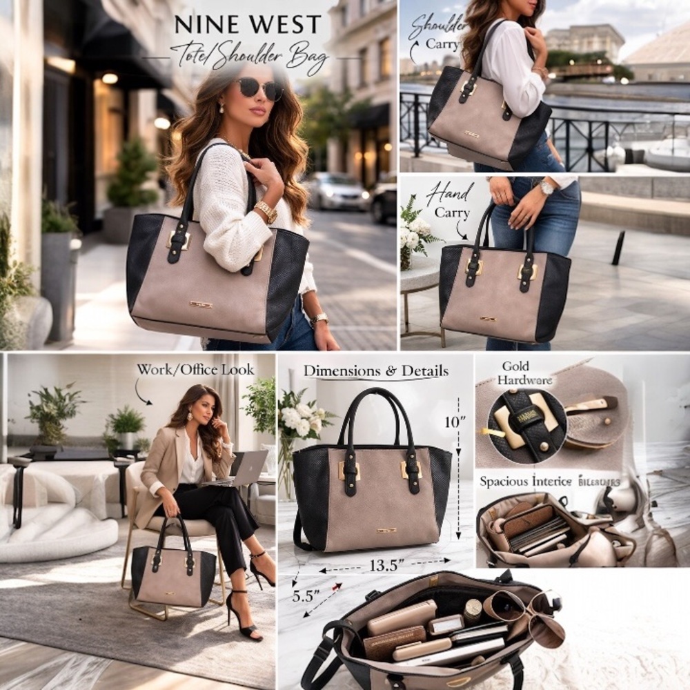 NINE WEST Shoulder Bag- never used- Gray & Black